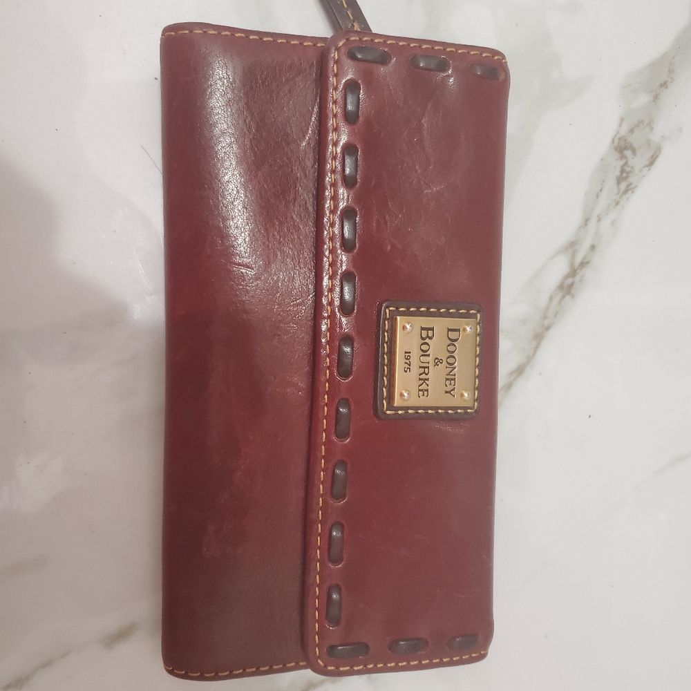 Cranberry leather wallet